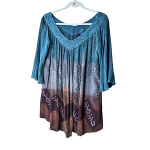 Sacred Threads Bohemian Ombre Tunic Top Size OS